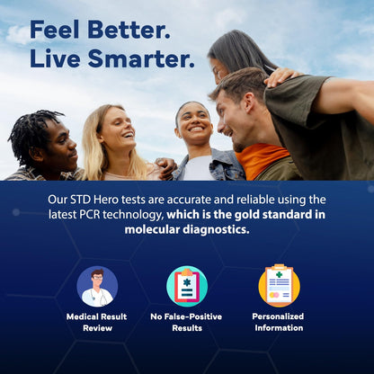 STD Hero At-Home STD Test Kit for Women & Men | Top Four STDs | Private & Easy