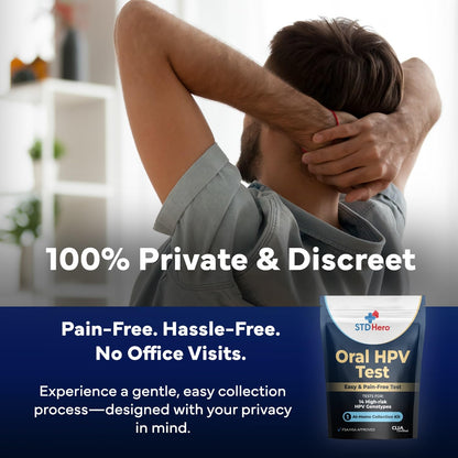STD Hero At-Home Oral HPV Test Kit for Women and Men - Private Screening