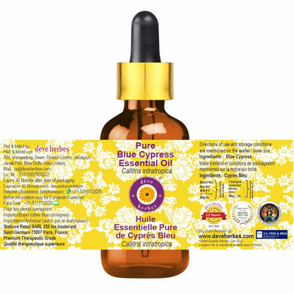 dève herbes Blue Cypress Essential Oil 15ml | Glass Dropper | Pure
