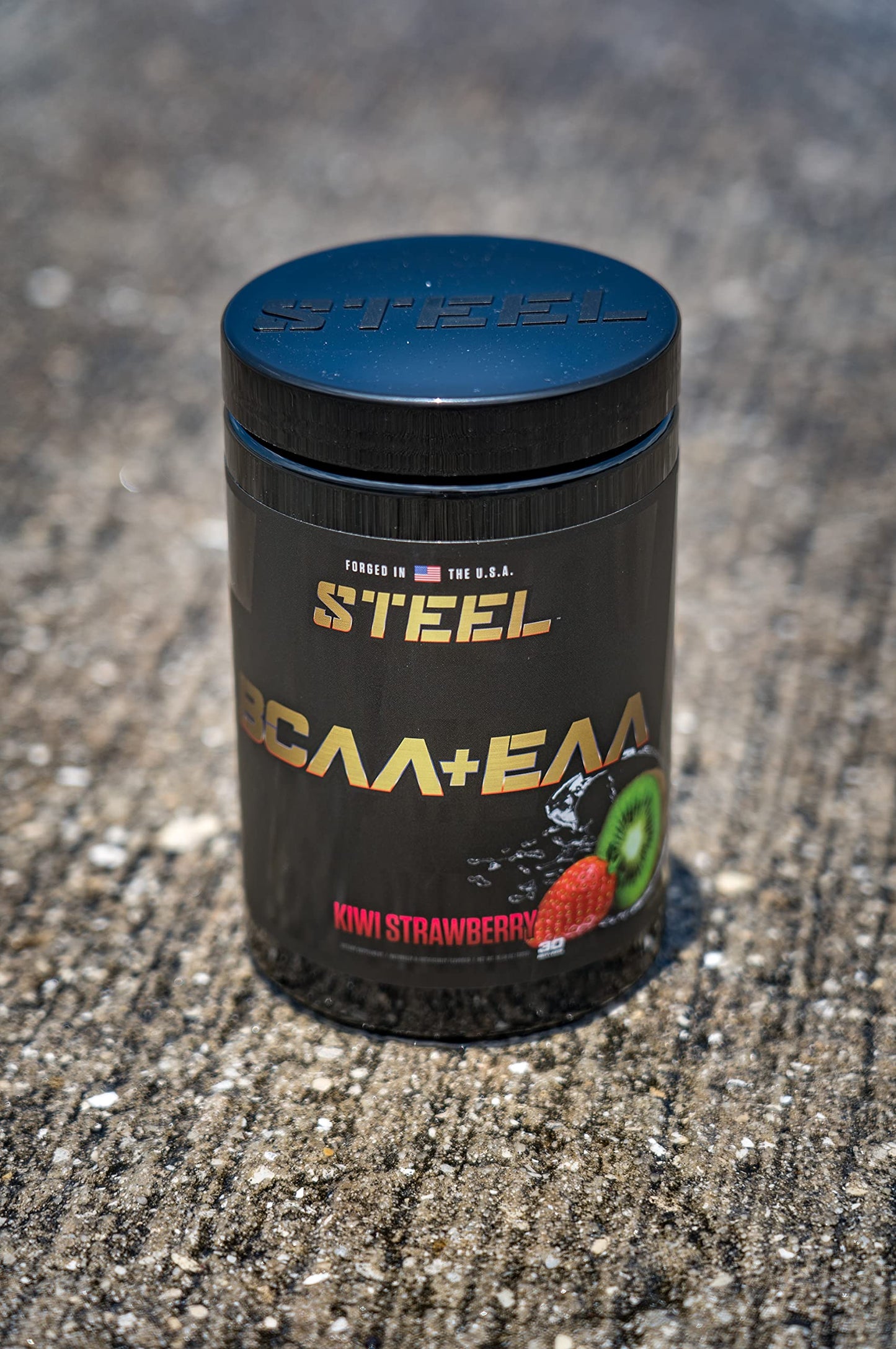 Steel Supplements BCAA EAA Powder Kiwi Strawberry | 2:1:1 for Lean Muscle & Endurance