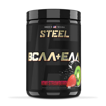 Steel Supplements BCAA EAA Powder Kiwi Strawberry | 2:1:1 for Lean Muscle & Endurance