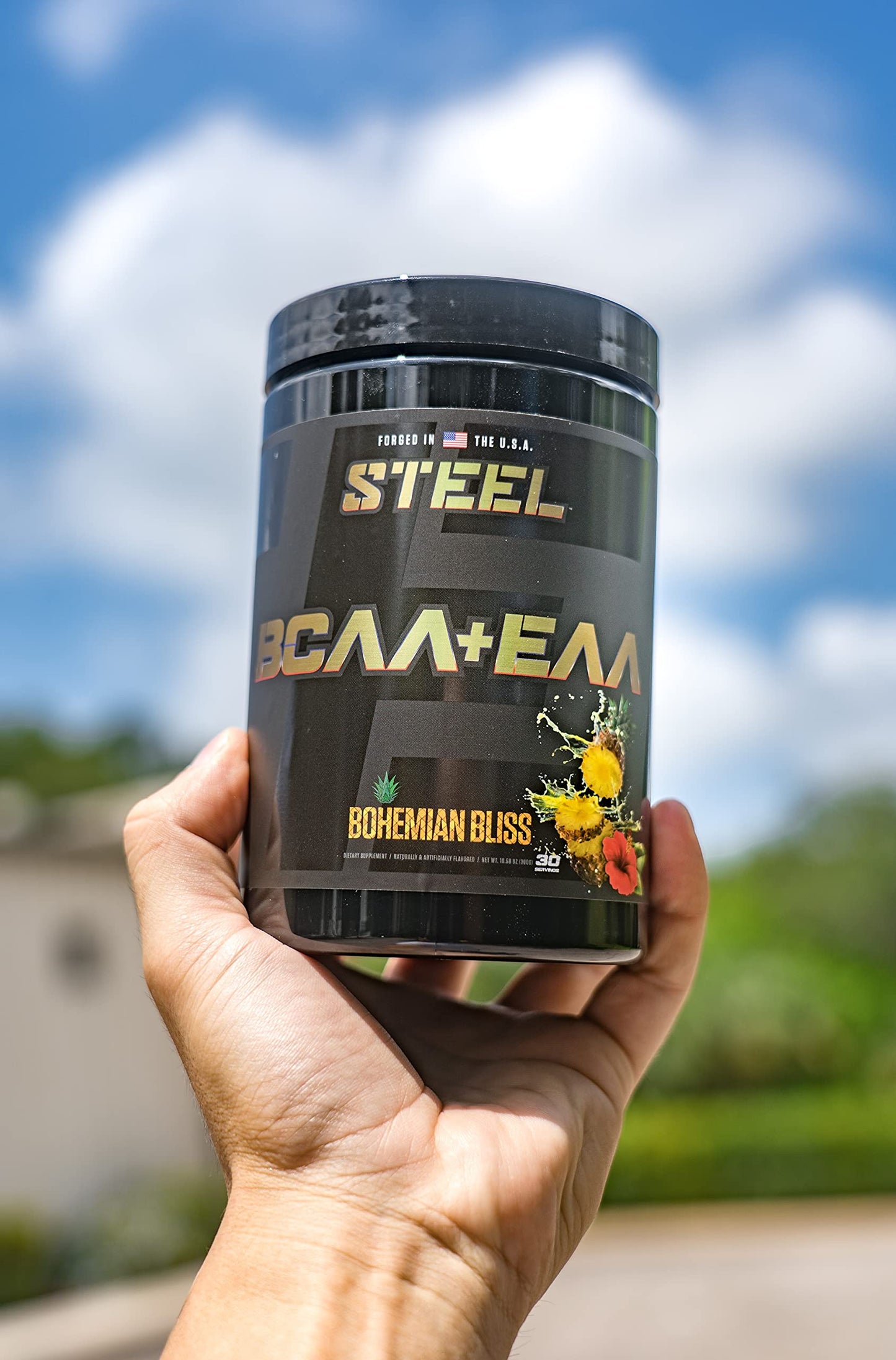 Bohemian Bliss Steel Supplements BCAA EAA Powder – 2:1:1 for Lean Muscle Growth & Endurance | 30 Servings