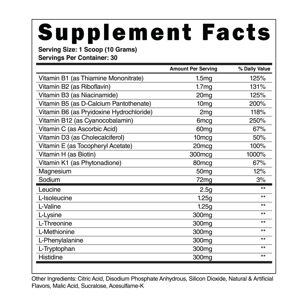 Bohemian Bliss Steel Supplements BCAA EAA Powder – 2:1:1 for Lean Muscle Growth & Endurance | 30 Servings