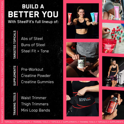SteelFit Creapure Creatine Gummies - 5g per Serving, Juicy Watermelon, 120 Gummies