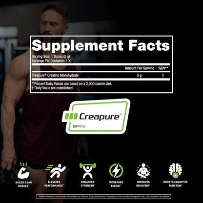 SteelFit Creapure Creatine Monohydrate Powder - Unflavored, German Micronized Creatine