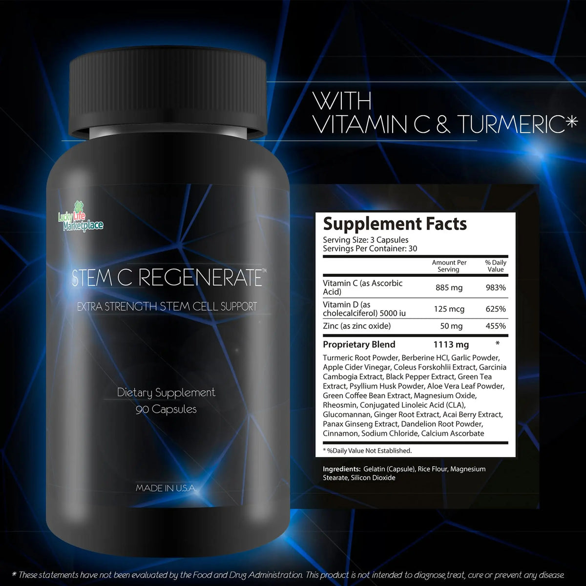 Stem C Regenerate - Natural Stem Cell Support & Anti-Inflammatory Boost BritishVita | Premium UK Vitamins & Wellness Supplements