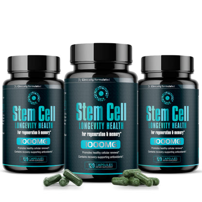 Premium Stem Cell Supplements 1,000mg (360 Caps) – Immunity, Joint Support & Anti-Aging | Spirulina & Chlorella