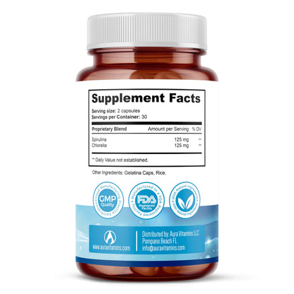 Stem Cell Supplements 500mg – Anti-Aging & Longevity (60 Caps) with Spirulina & Chlorella | Celulas Madre