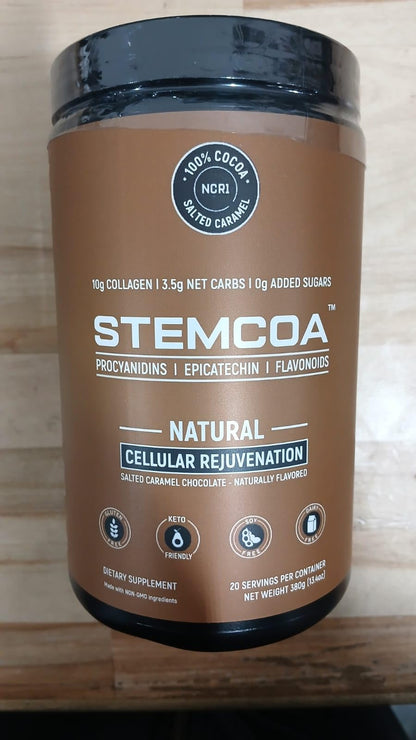 Stemcoa NCR1 – Collagen Powder with Salted Caramel, Cocoa & Resveratrol (Non-GMO, Gluten Free, Keto)
