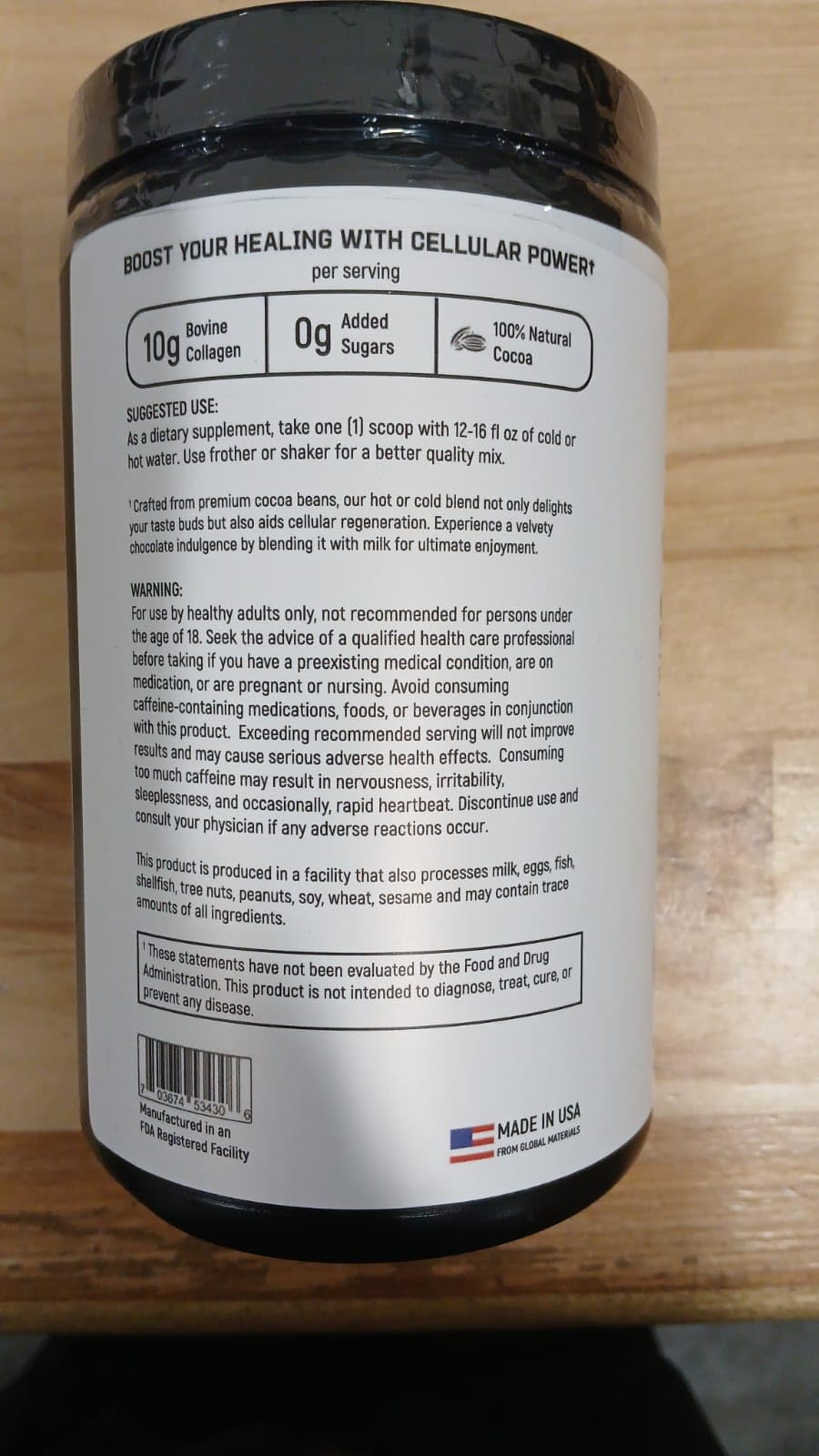 Stemcoa NCR1 - Natural Cellular Renewal & Rejuvenation | Collagen Powder, Milk Chocolate