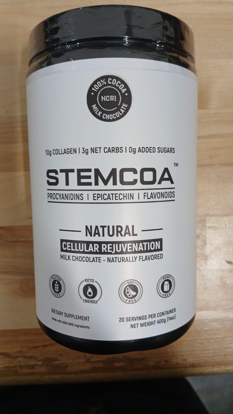 Stemcoa NCR1 - Natural Cellular Renewal & Rejuvenation | Collagen Powder, Milk Chocolate