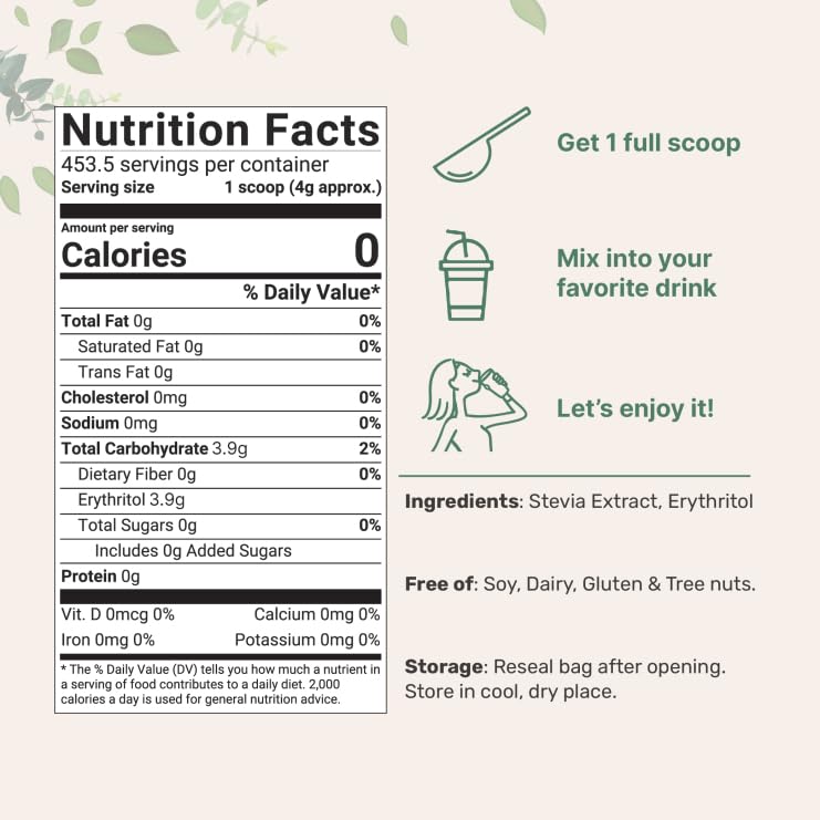 Stevia Erythritol Blend Powder – 4 lb | Zero Calorie, Keto & Low Carb