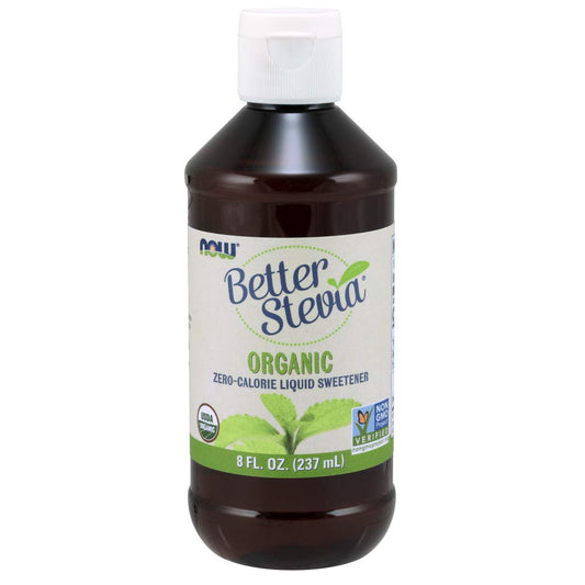 Stevia Extract Organic NOW Foods 8 oz Liquid - Zero-Calorie Sweetener BritishVita | Premium UK Vitamins & Wellness Supplements