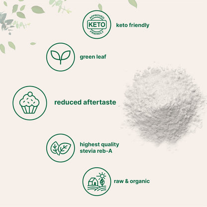 Pure Organic Stevia Powder – 4 oz, Reb-A Green Leaf Extract, Zero Calorie, Keto Friendly
