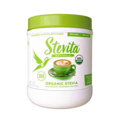 Stevita Organic Stevia - 16oz | Zero Calories, All-Natural Sweetener, USDA Organic, Non-GMO, Vegan, Keto, Paleo, Gluten Free - 908 Servings