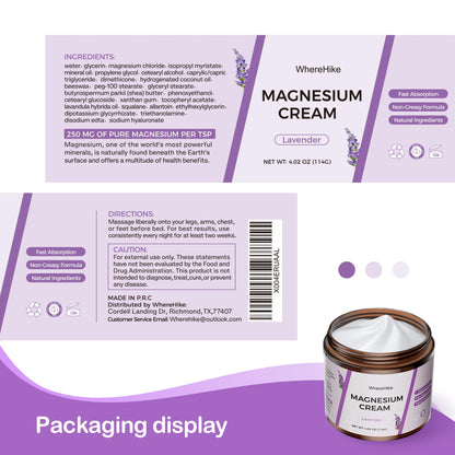 stilip Natural Topical Magnesium Cream for Sleep & Muscle Relaxation – Lavender