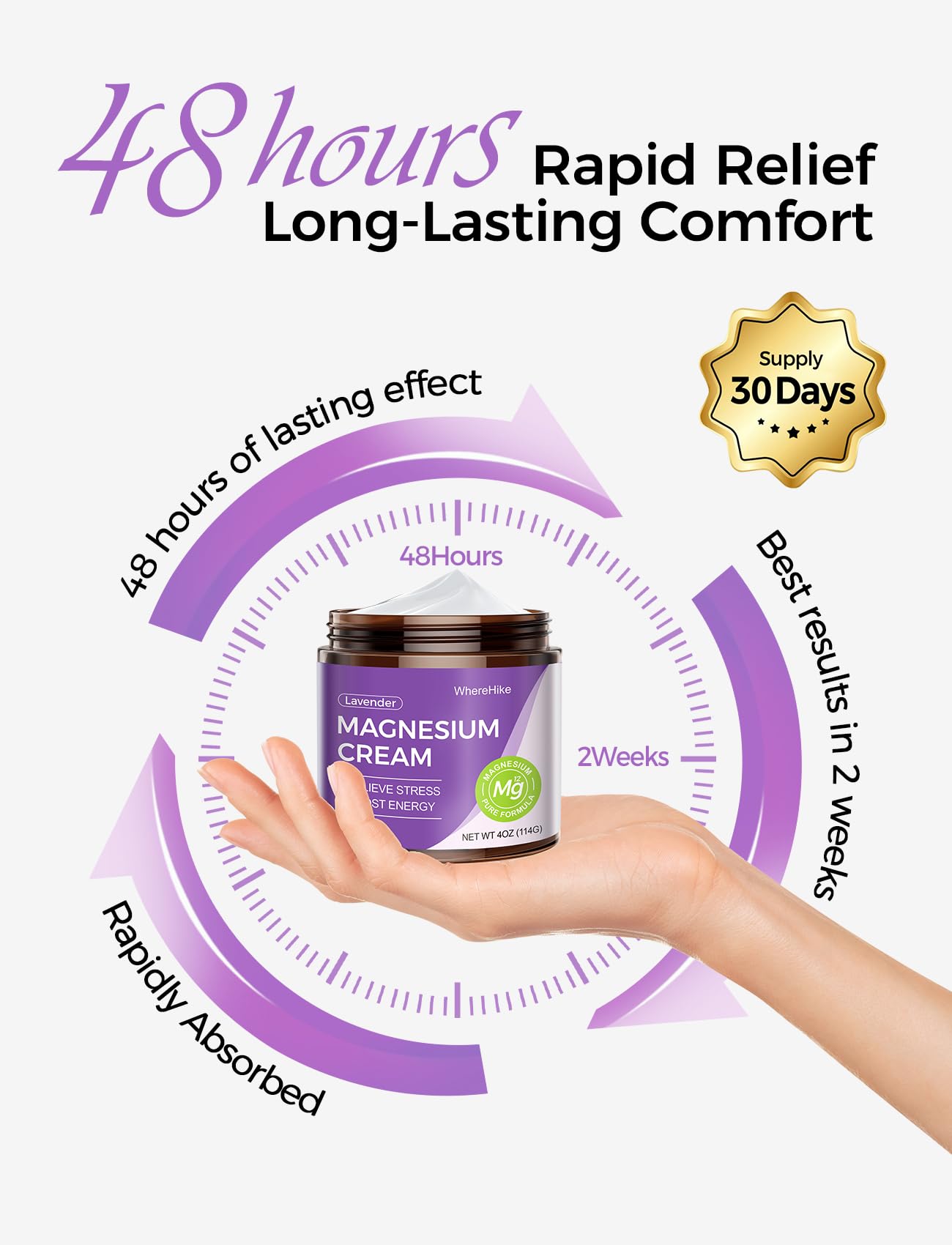 stilip Natural Topical Magnesium Cream for Sleep & Muscle Relaxation – Lavender