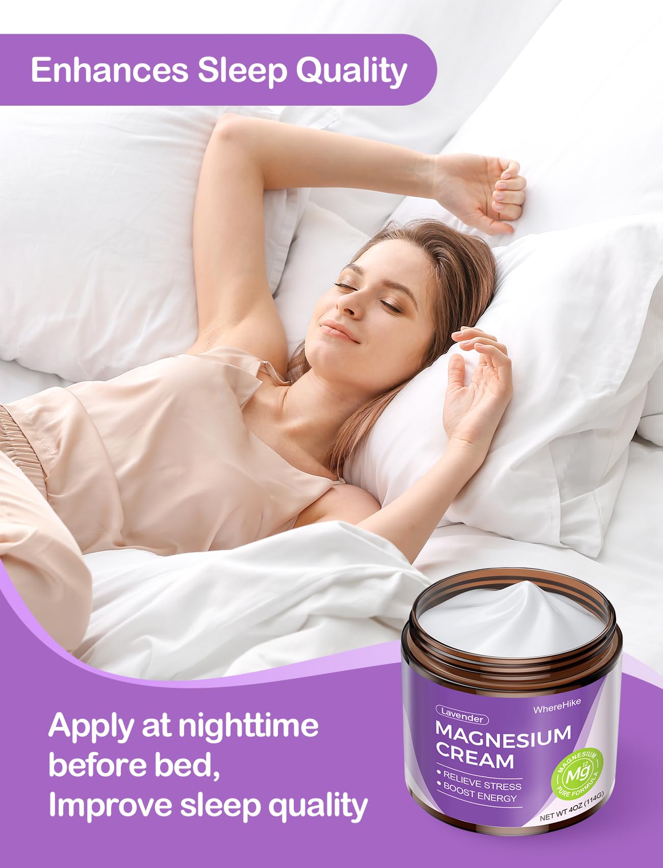 stilip Natural Topical Magnesium Cream for Sleep & Muscle Relaxation – Lavender