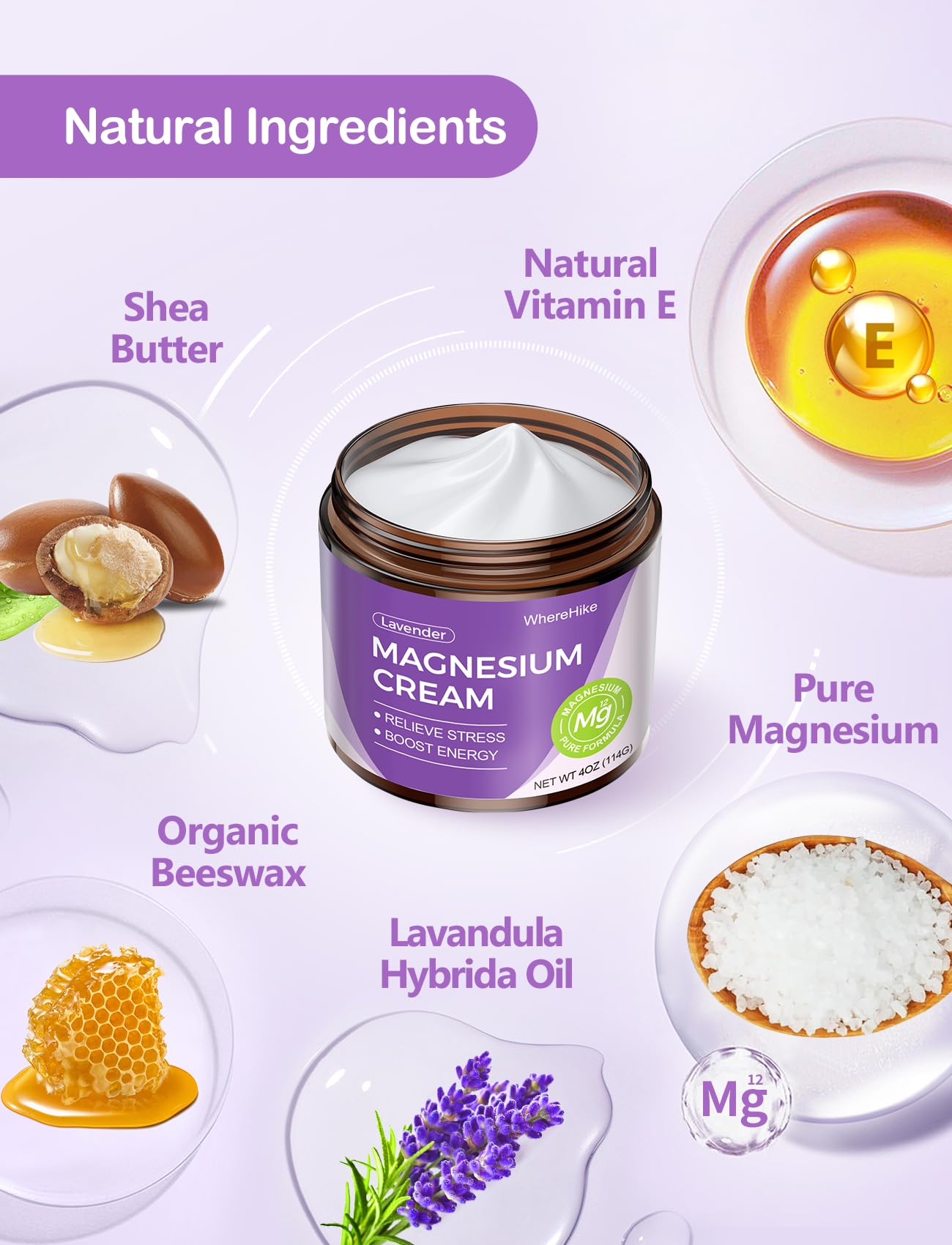 stilip Natural Topical Magnesium Cream for Sleep & Muscle Relaxation – Lavender