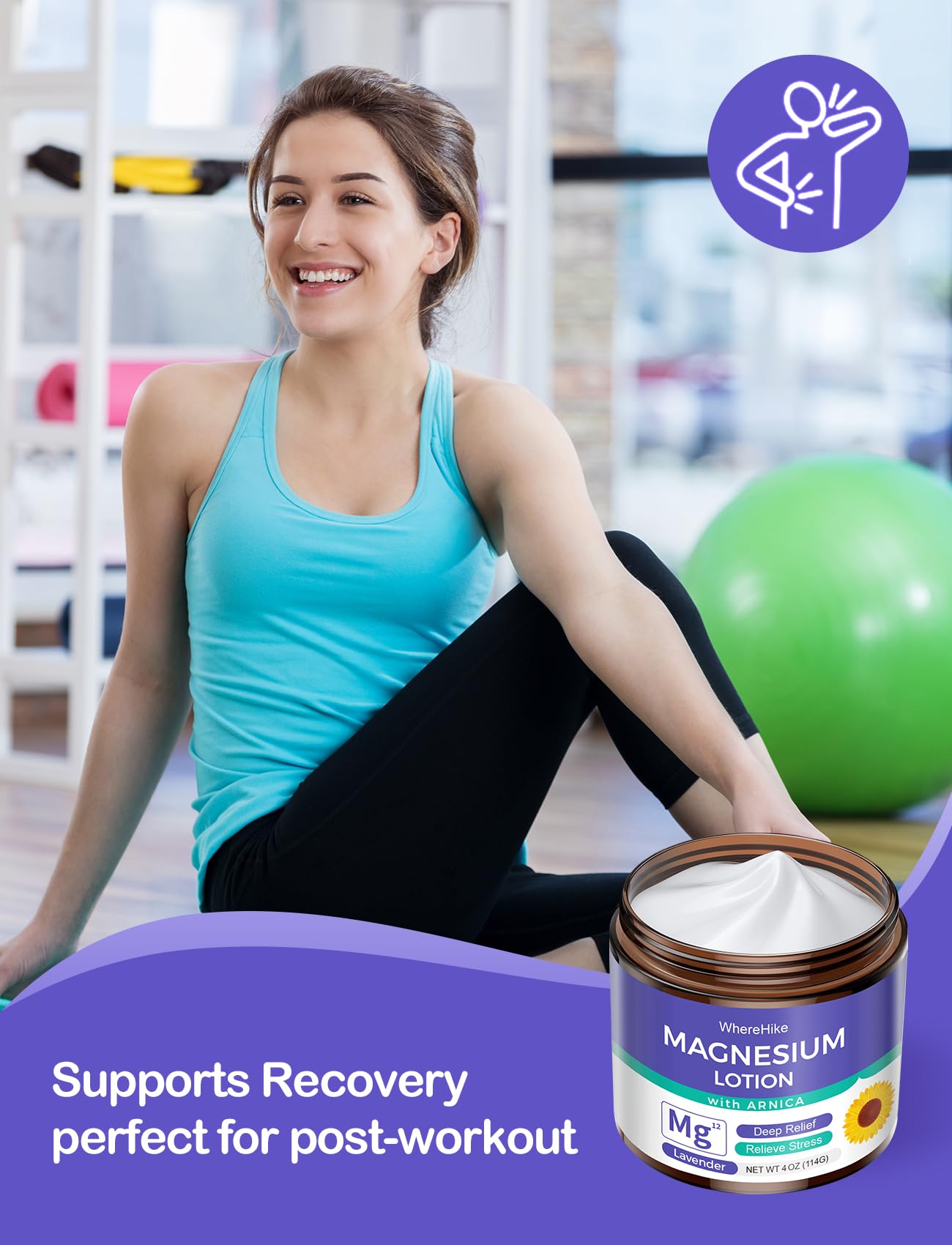 Stilip Magnesium Lotion with Arnica – Sleep, Pain Relief & Muscle Relaxation | Lavender