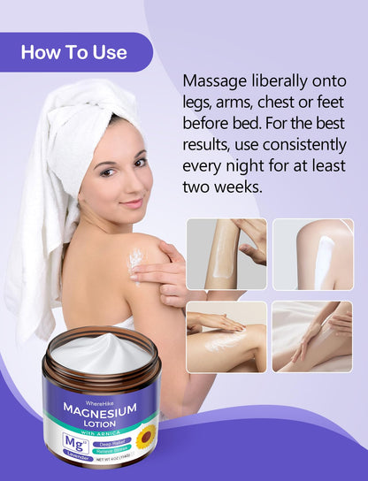 Stilip Magnesium Lotion with Arnica – Sleep, Pain Relief & Muscle Relaxation | Lavender
