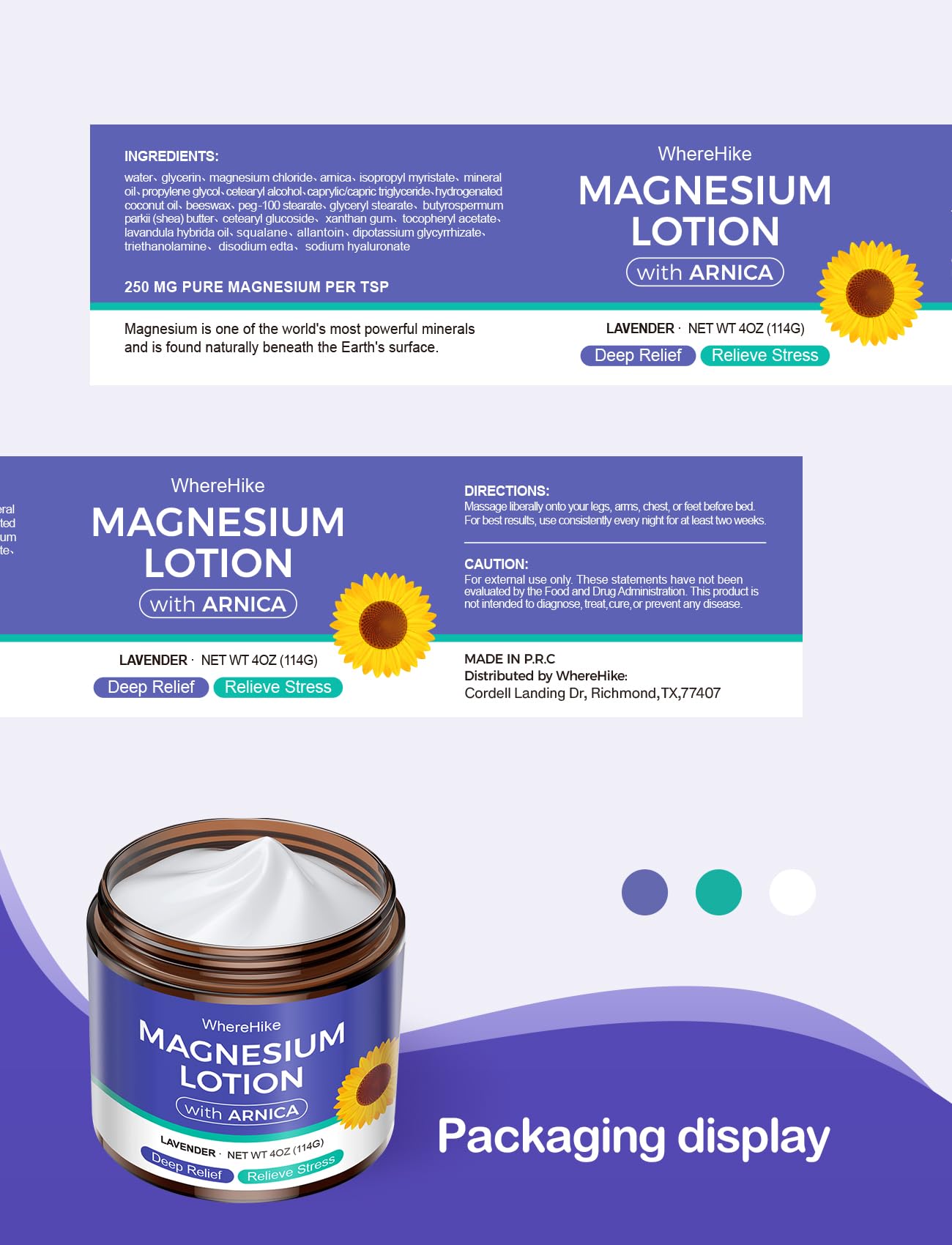 Stilip Magnesium Lotion with Arnica – Sleep, Pain Relief & Muscle Relaxation | Lavender
