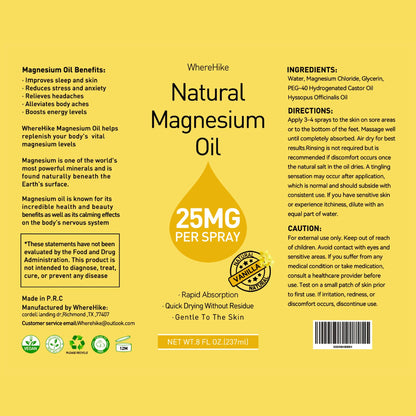 Stilip Magnesium Spray – Pure Magnesium Oil for Feet | Relax Muscles, Sleep Better, Vanilla