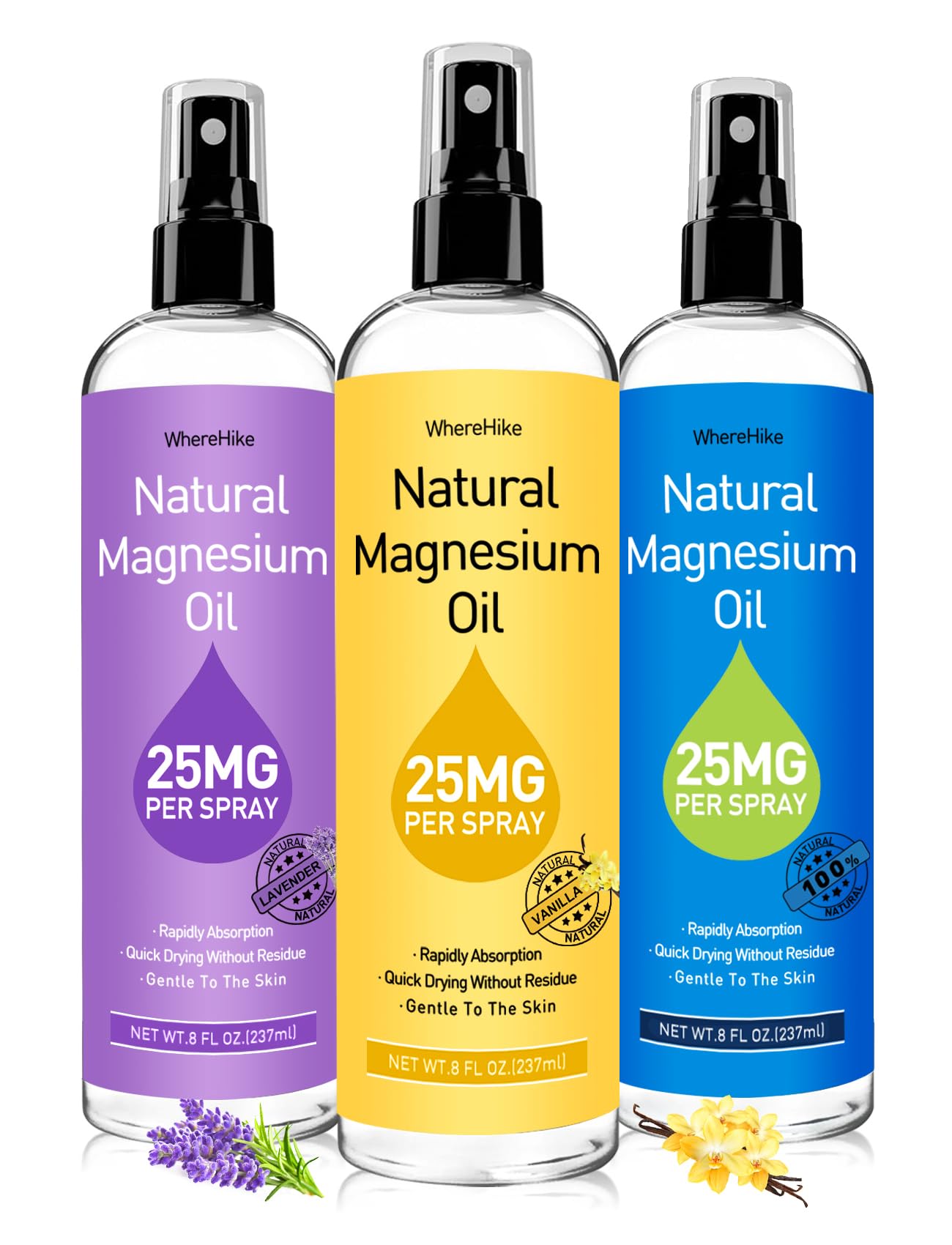 Stilip Magnesium Spray – Pure Magnesium Oil for Feet | Relax Muscles, Sleep Better, Vanilla