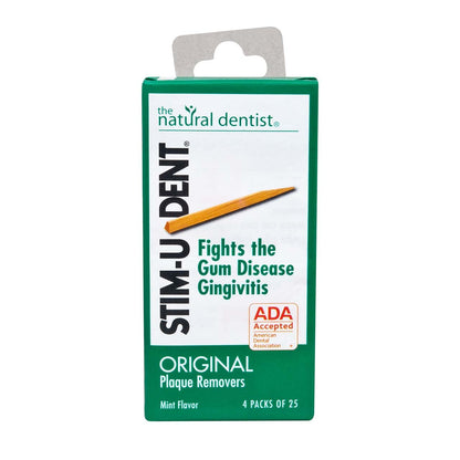 Stim-U-Dent Original Mint Plaque Removers – 4 Packs of 25 | Natural Dentist