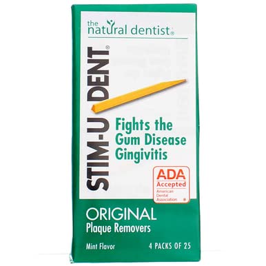 Stim-U-Dent Original Mint Plaque Removers – 4 Packs of 25 | Natural Dentist
