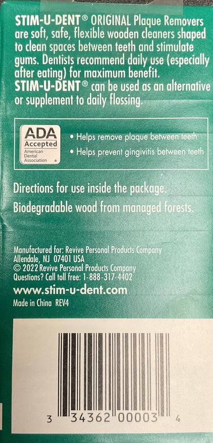 Stim-u-dent Plaque Removers Mint 25 Ea (4 Pack) | Oral Care