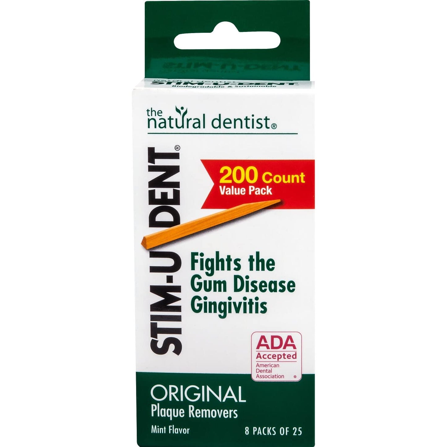 STIM-U-DENT Plaque Removers – Mint, 8 pk x 25 ea (Pack of 2) | ADA Accepted