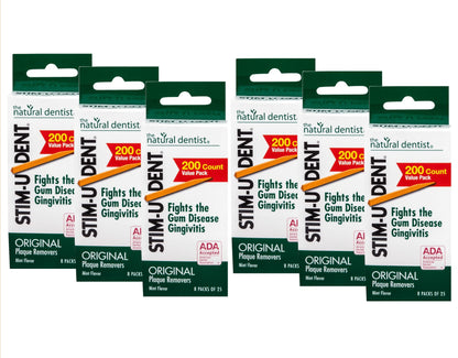 STIM-U-DENT Plaque Removers Mint - Value Pack (8x25), Pack of 6 | ADA Accepted