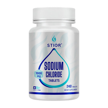 STIOR Sodium Chloride Tablets 1000mg – 240 Count | Electrolyte Replenisher (Made in USA)