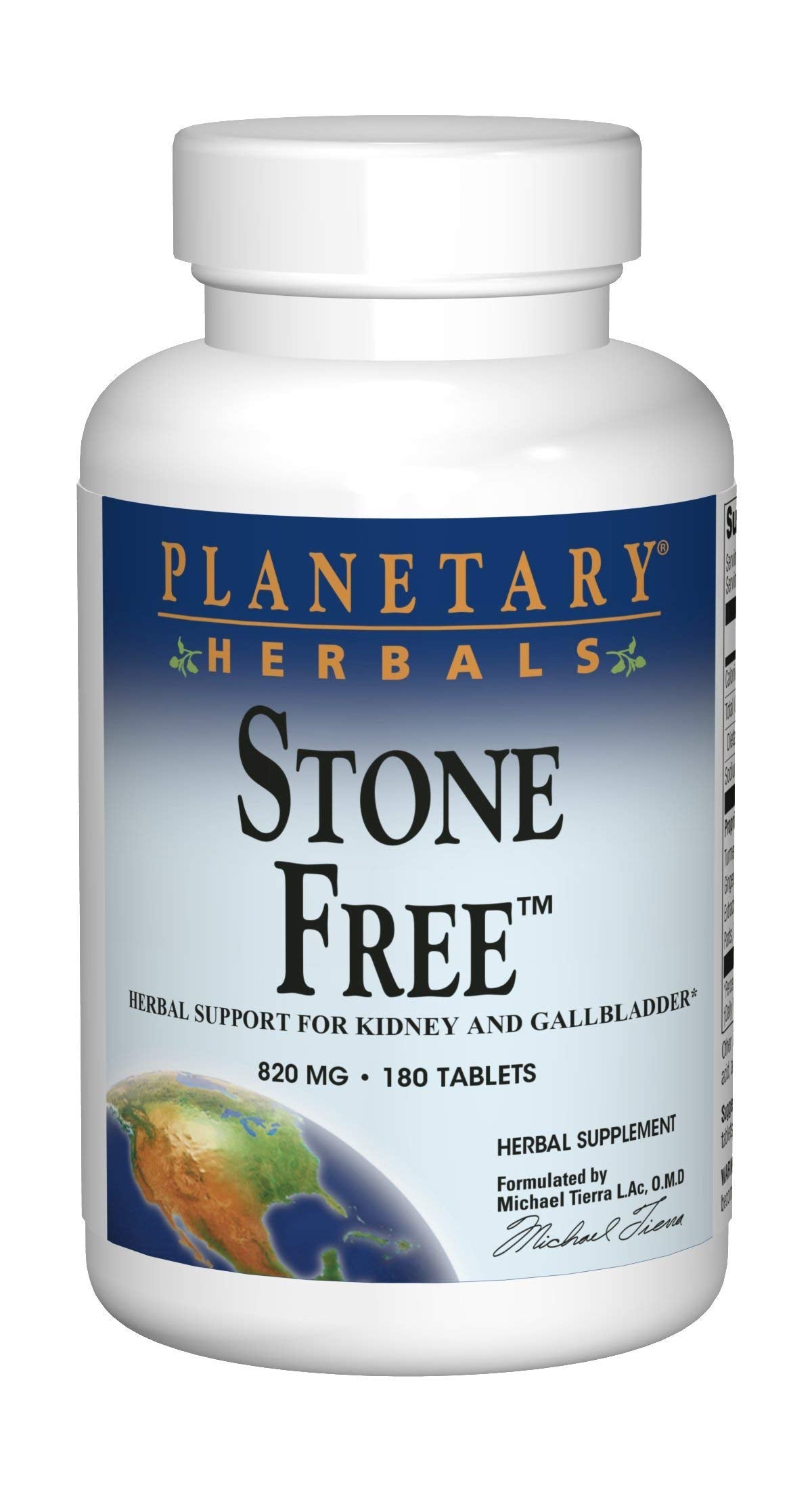 Planetary Herbals Stone Free 820 mg - Herbal Kidney & Gallbladder Support (180 Tablets)