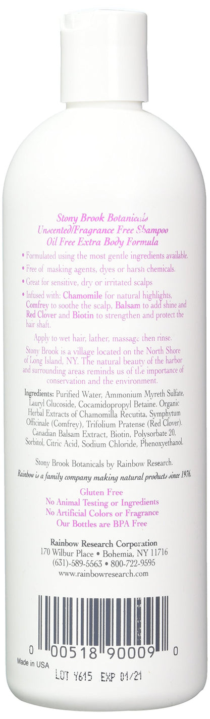 Stoney Brook Shampoo Unscented 16 oz – 3 Pack | Oil-Free, Botanical Blend