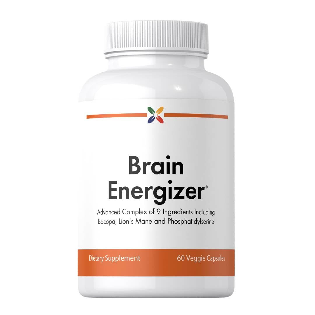 Stop Aging Now: Brain Energizer – 60 Veggie Caps | Advanced Complex with Lion's Mane, Bacopa & DMAE