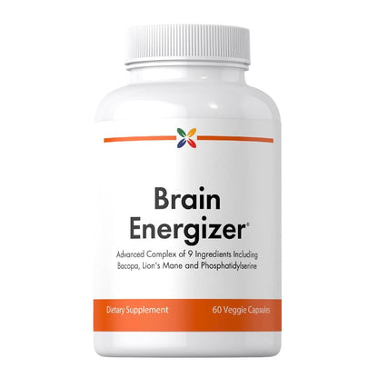 Stop Aging Now: Brain Energizer – 60 Veggie Caps | Advanced Complex with Lion's Mane, Bacopa & DMAE