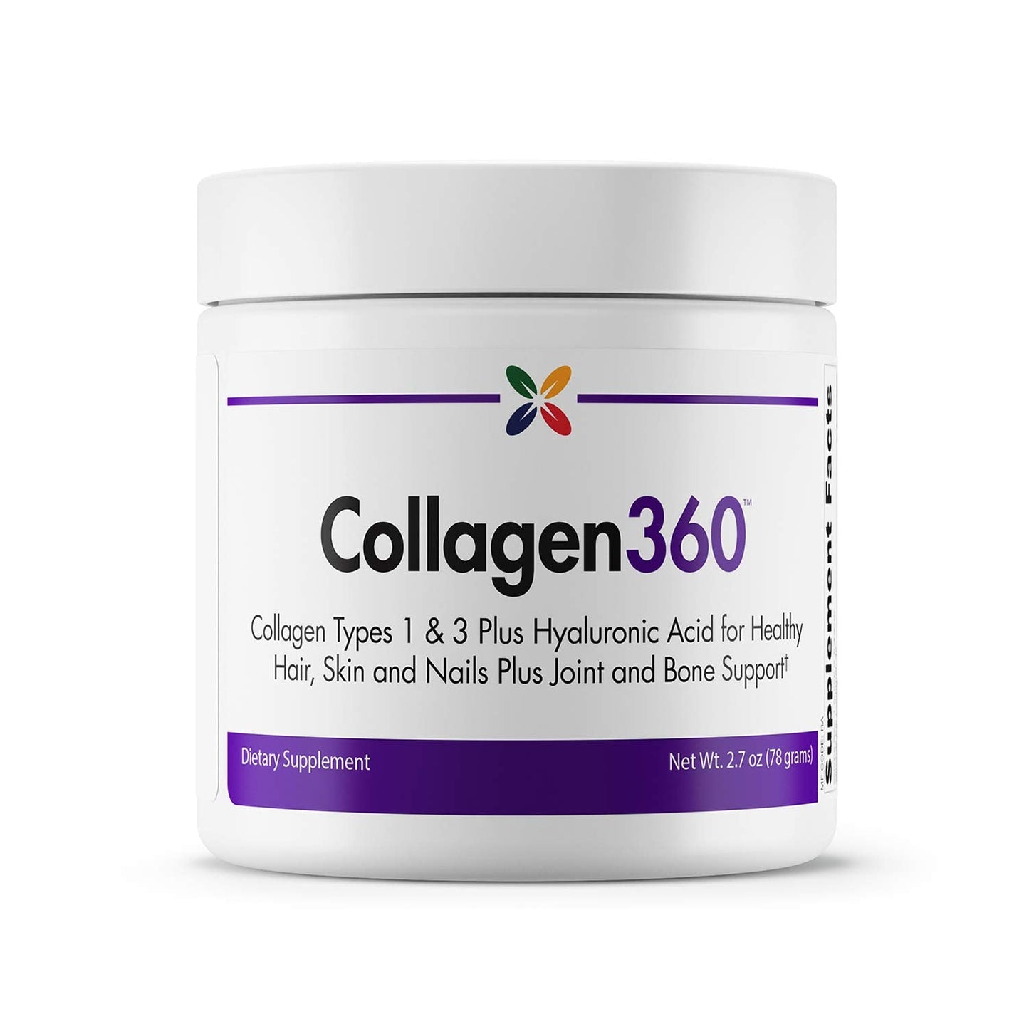 Stop Aging Now Collagen360 with Hyaluronic Acid – Collagen Peptides Powder for Hair, Nails & Skin (2.7 oz)
