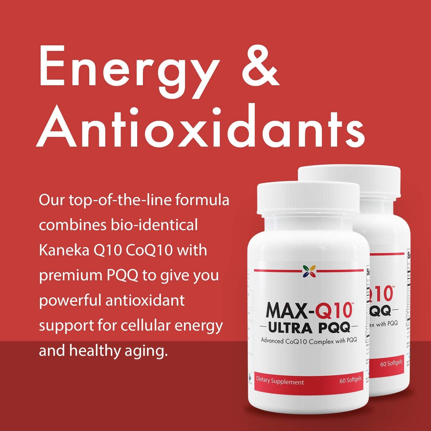 Stop Aging Now MAX-Q10 ULTRA CoQ10 with BioPQQ – 60 Softgels