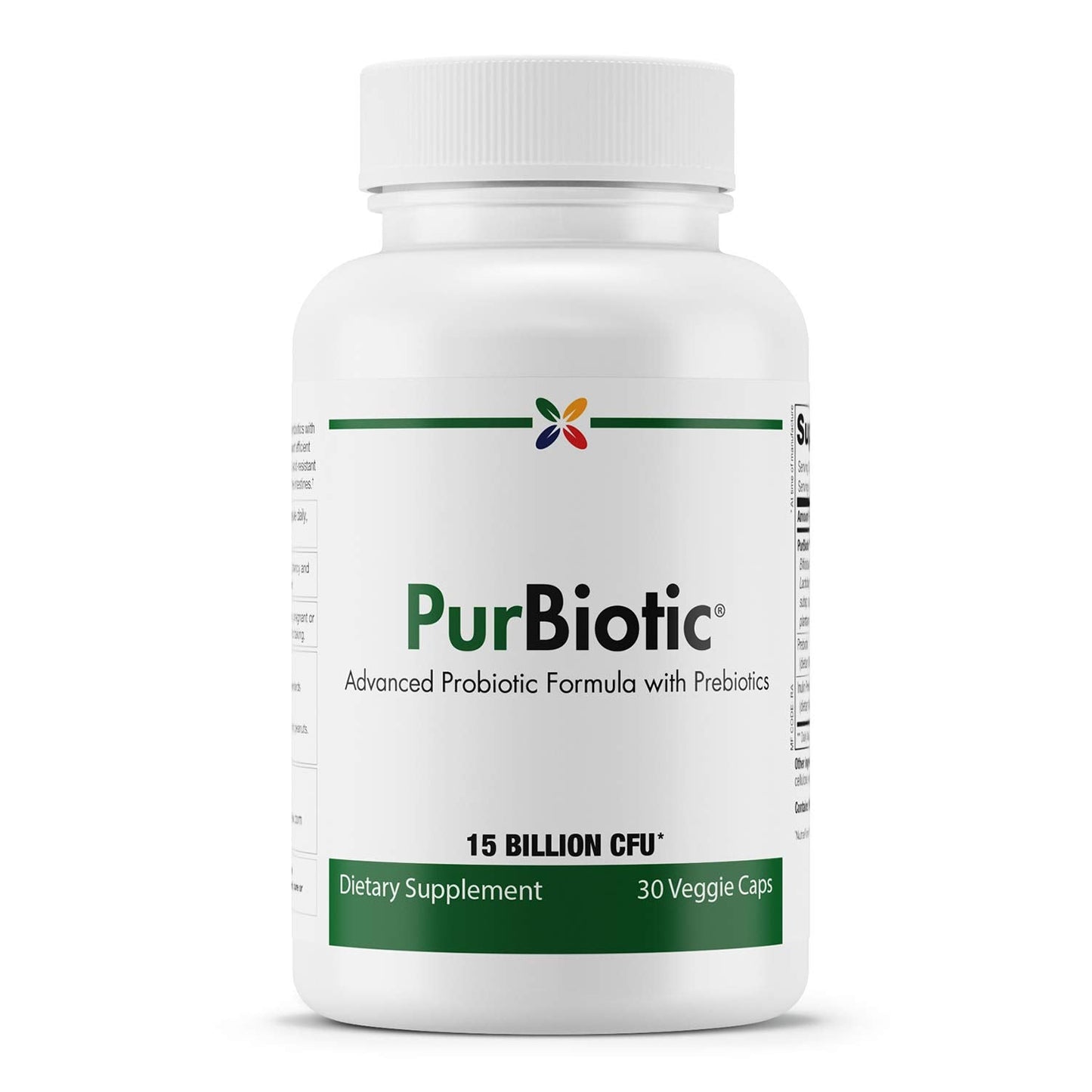 Stop Aging Now PurBiotic 15B CFU PROWPT – Probiotic with Prebiotics, 30 Veggie Caps