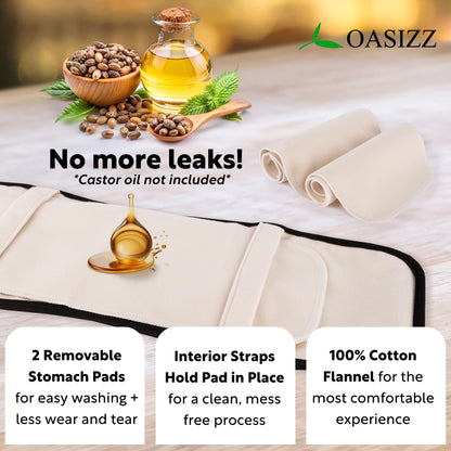 Reusable Castor Oil Stomach Wrap Kit – Adjustable 30-60 in