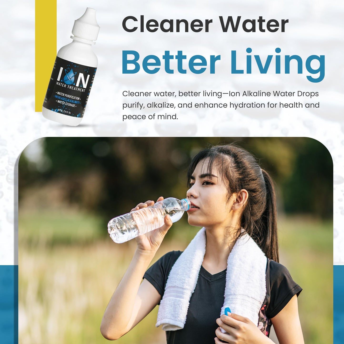 Ion Alkaline Water Drops – PH Booster & Water Treatment Drops