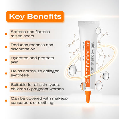Strataderm Professional Scar Gel | For Old & New Scars, Reduces Redness & Itch