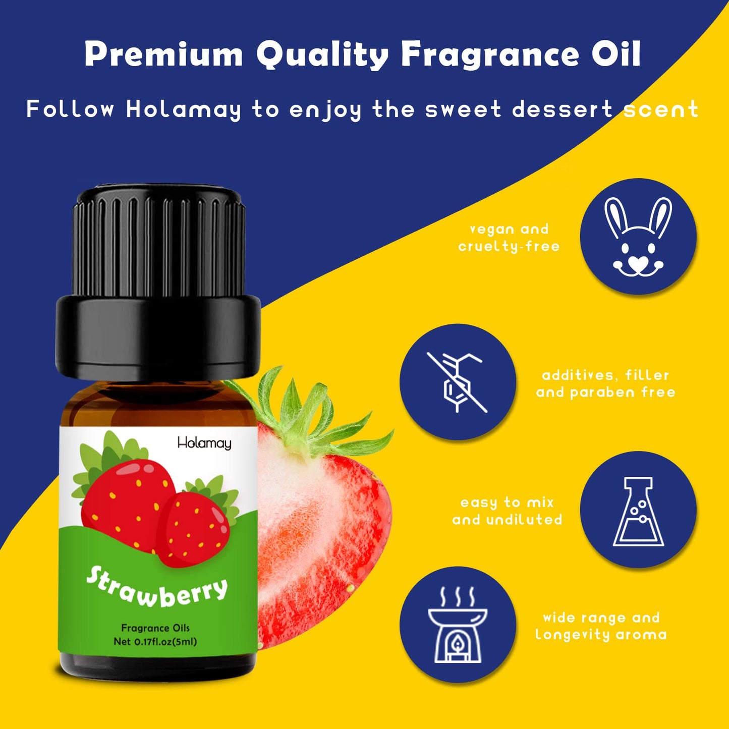 Holamay Dessert Fragrance Oils – 10x5ml for Soap, Candles & Diffusers