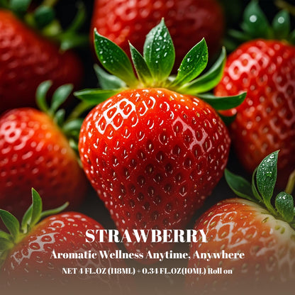 Strawberry Essential Oil 4oz Bottle + 0.34oz Roll-On | Aromatherapy
