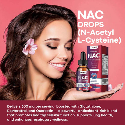 Liposomal NAC Liquid Drops – 600mg N-Acetyl Cysteine with Glutathione, Resveratrol & Zinc (Strawberry, 4 oz)