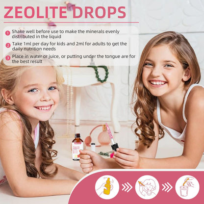 Zeolite Detox Drops for Kids & Adults  300 mg Clinoptilolite, 2 oz