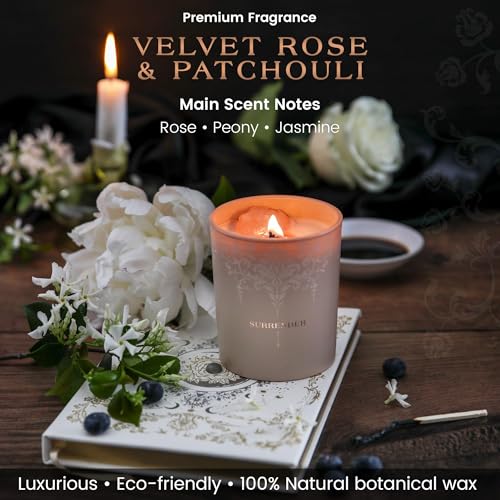 Luxury Crystal Candle for Women – Velvet Rose & Patchouli, Quartz Crystals