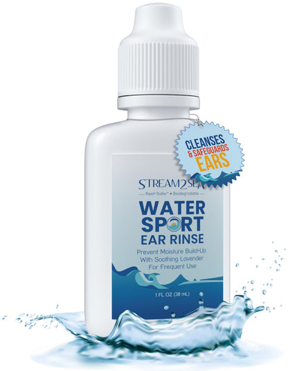 Stream2Sea Water Sport Ear Rinse for Swimmers, Divers & Surfers | Biodegradable Natural Ear Drops
